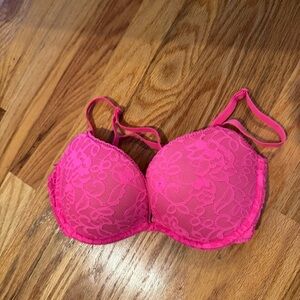 Victoria's Secret Vibrant Pink Lace Bra 32d sexy little things